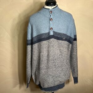 Crocodile Men’s Multicolor Block L/S Mockneck Knit Sweater,Casual Academia|Sz:L